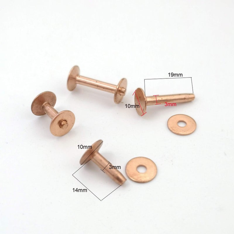 Towonder Copper Rivets with Setters Rust-Proof Studs Leather riveters DIY Leather Craft Making Tool Kits Tack Repairs - Image 2